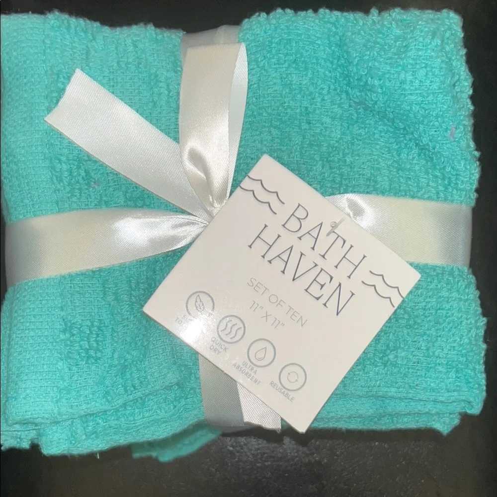 Bath Haven Turquoise Washcloth Set